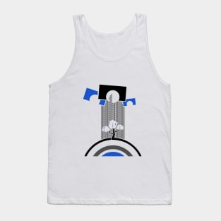 Tree on the road in constructivism art style Tank Top